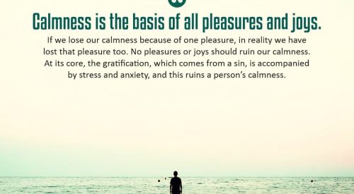 Calmness is the basis of all Pleasures and joys
